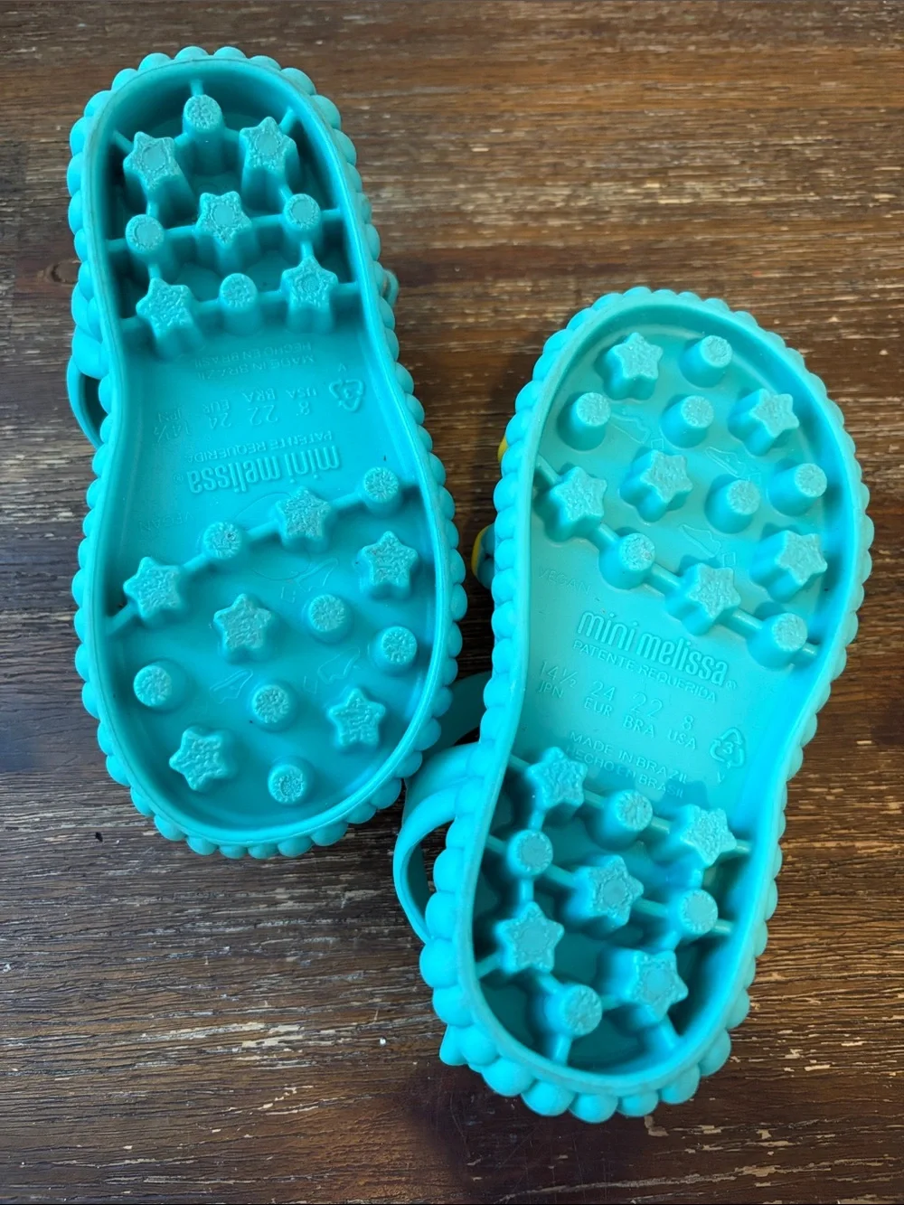 Mini Melissa Turquoise Sandals with Multicolor Bead Straps